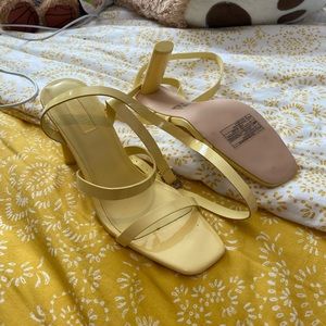 Yellow forever 21 high heels